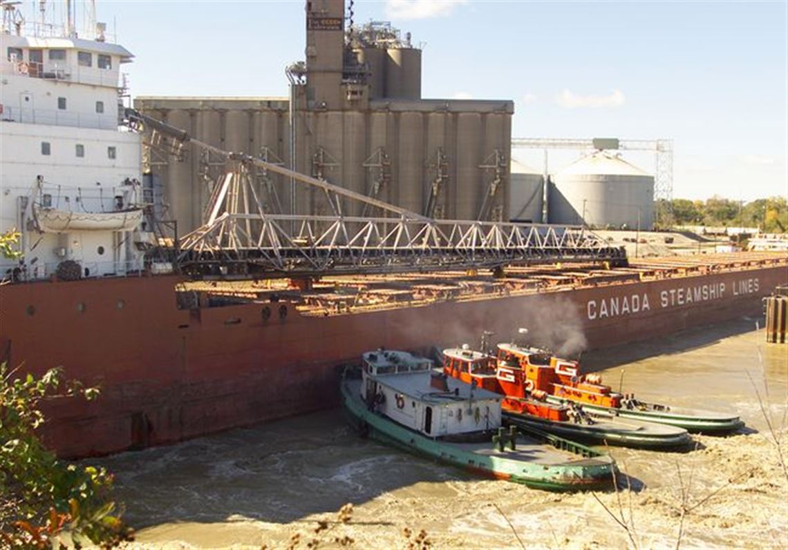 Grain Freighter Runs Astray Jams Channel The Blade
