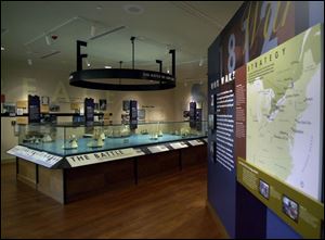 Exhibits show causes of the war and how it was waged, and re-create the 1813 battle.