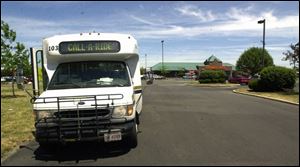 The scheduled route is a large loop around Perrysburg and into southeastern Rossford, where it serves the Crossroads of America shopping plaza.