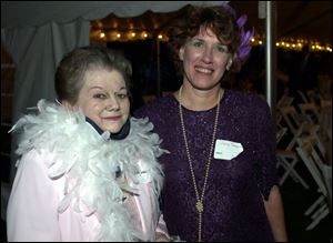 FLAPPERS: Ruth Lewandowski and Jennifer Thompson dress in costume.
