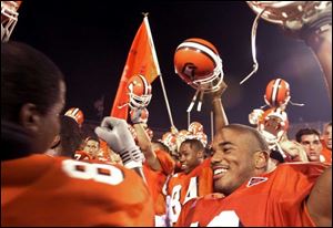 Jason Morton, right, and the other Falcons had a solid game plan, executed it well and enjoyed the results.