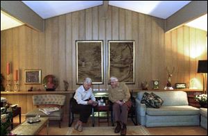 Posy and Robert Huebner's house in Toledo's Lincolnshire features a typical vaulted, beamed ceiling. 