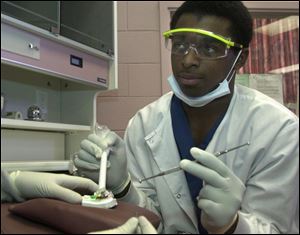 Brandon Daniels, a Penta senior from Northwood, is in the dental assistant program.