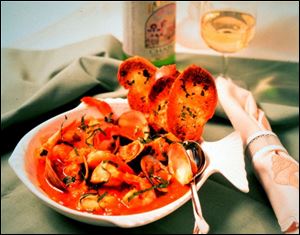 Cioppino, a tomato-based fish stew, is a hallmark of San Francisco cuisine.
