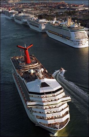 Cruise ships like these in the Port of Miami are still popular among American travelers, although some say they'd prefer to cruise not too far from U.S. shores.