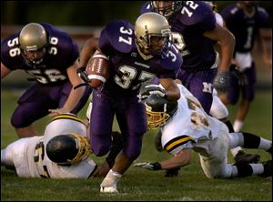 Gold team member Chris Jones of Maumee led the Northern Lakes League in rushing.