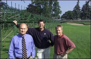 Highland Meadows general manager Mike Searle, left, course superintendent Mark Mixdorf and pro Nick Myers are ready.