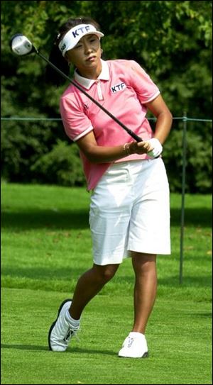 Mi-Hyun Kim started at No. 10 and was 1-over on the back nine, then shot a 6-under 29 on the front.