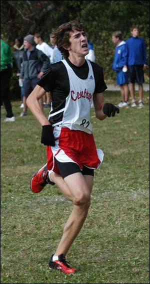 Central Catholic's Kevin Spalding won his race in 16:47.54.