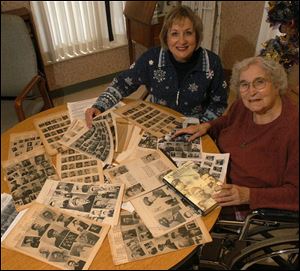 Violet Gaige, right, and her daughter Jan Baker of Perrysburge. 'My mother has always had the dream of writing her own book,' Ms. Baker says. 'We're just ecstatic for her.'