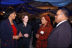 From left, Deb Barnett, Barb Berebitsky, K. LaVerne Redden, and Michael Youngblood at the Black History Month concert.