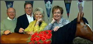 A SURE BET: From left, John Graham, Jerry and Sue Zemia, and Linda Graham know the odds of having fun at Sylvania Country Club's Kentucky Derby event.