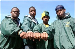 From left, Start's Asante White, Javon Haythorne, Jordy Franklin and Roland Quinn have broken relay records 11 times this spring, including the 400 eight times.