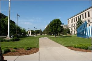 The Civic Center Mall in downtown Toledo is in line to be the site of three more public structures: a new county jail, a new home for Toledo Municipal Court, and a new federal courthouse.