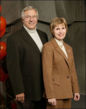 SPECIAL FANS: Bob Sebo, an ex-band member, and his wife, Karen, give BGSU something extra.