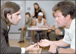 Jason Schwartzman, left, and Mark Wahlberg a scene from I  Huckabees.
