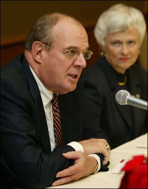 Ohio State athletic director Andy Geiger and president Karen Holbrook announce a one-year ban on basketball tournament play that Geiger admits may not be enough after OSU and the NCAA continue their investigations.
