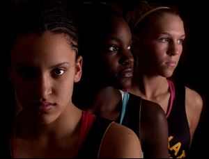 From left, Northview's Niki McCoy, Riana Miller and Lisa Johnson.