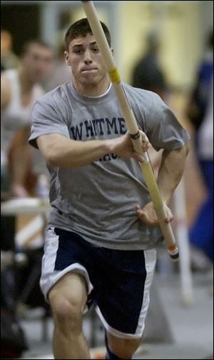 Whitmer s Chris Laser is one of
the area s top pole vaulters. He
claimed the Division I district title
last year at 13 feet. Laser cleared 14 feet at an indoor meet last
week in Findlay.