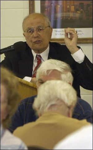 John Dingell addresses senior citizens in Samaria, Mich.