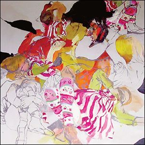 Figures of children intertwine in SG3 at Hudson Gallery.