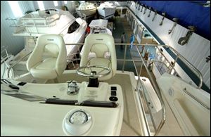 The showroom at Toledo Beach Yacht Sales, where sales have risen for three years.