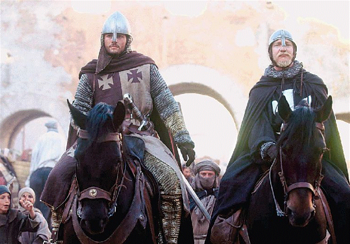 Balian (Orlando Bloom), left,rises from a blacksmith to a knight in Kingdom of Heaven.