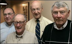 Jack Werner, left, David Ryan, Joseph Pilkington, and Bill Moburg at a recent lunch gathering at Cafe Marie.