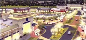 A new General Growth Properties brochure depicts the complex as an outdoor cluster of retailers and a cinema. 