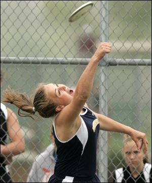 Woodmore s Emily Pendleton is looking to defend her Division III state discus title in Columbus.

