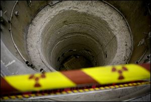The reactor vessel once was housed in this receptacle. The reactor was built in 1958 and operated until 1973.
