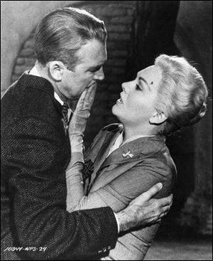 Jimmy Stewart and Kim Novak starred in Vertigo, one of the
masterpieces of director Alfred Hitchcock.