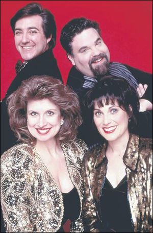 Performers in  The Best of Broadway Featuring the Songs of Andrew Lloyd Webber  are,
clockwise from top left, Raymond Saar, Scott Harlan, Valerie Perri, and Diane Ketchie.