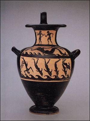 A photograph of a 6th-century B.C. water jar in the Toledo Museum of Art collection was among those seized in a 1995 raid on a warehouse of antiquities dealer Giacomo Medici, who goes on trial in Italy this month.