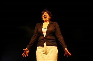 Shirley Williams performs scenes from the Toledo Repertoire Theatre s production of Shirley Valentine.