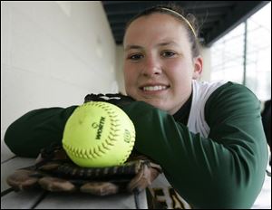 Pitcher Brandy Holmes is 8-1 with an ERA of 0.82 and 75 strikeouts. She also has thrown a perfect game. 