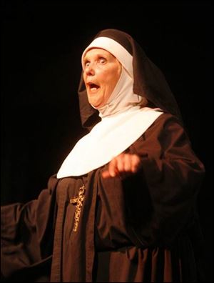 Rosemary O Brien plays Reverend Mother in the Toledo Repertoire
Theatre production of Meshuggah-Nuns!

