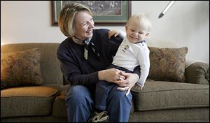 Eugenia Boyer had her first child, Nathaniel, 14 months old, at age 44.