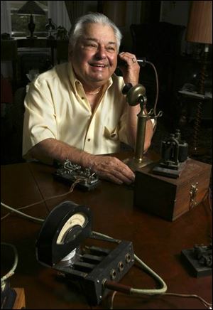 Maumee telegraph-equipment collector Byron 'Barney' Stickles notes that the telegraph was long relied upon by railroads.