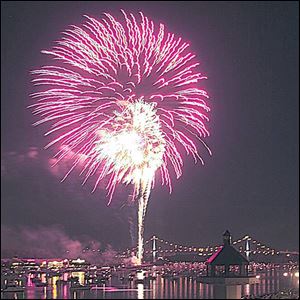 Thousands will watch fireworks along the Maumee River near downtown Toledo.
