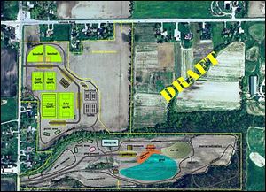 This draft conceptual plan is a preliminary sketch of the proposed Lewis Ansted Community Park in Bedford Township.