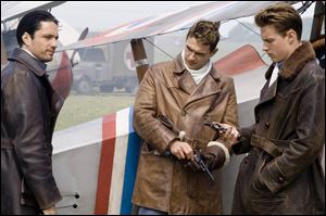 James Franco, center, with Martin Henderson, left, and David
Ellison in Flyboys.