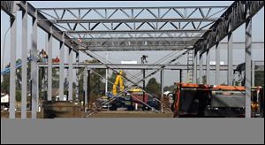 Steel framing has begun to rise for retailers at the center.