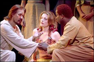 
From left, Ted Neeley, Christine Rea-Briskin, and Corey Glover in Jesus Christ Superstar.