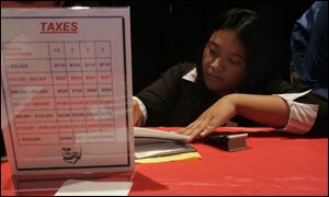 Jenny Phounarath, a senior at Wauseon High, pays taxes on her assigned $42,500 salary. 
