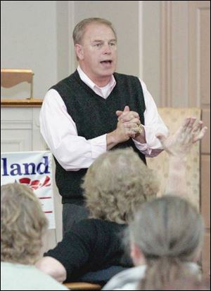 Ted Strickland, the Democrat for governor, said during a stop at Bowling Green State University he is in touch with voters. 