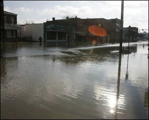 The Blanchard River spilled over its banks, flooding Findlay streets after 1.74 inches of rain fell. Other northwest Ohio rivers also saw flooding, but not as severe as the Blanchard.