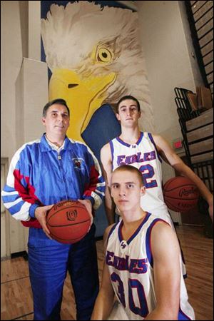 Coach Steve Williman hopes the experience of L-B's T.J. Recker (front) and Nathan Hyde will pay off against Van Buren. 