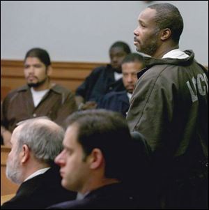 James Warren appears in Lucas County Common Pleas Court during his sentencing for fatally assaulting Walter Sneider last year. Warren was ordered to spend six years in prison.