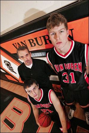 Coach E.J. Frost will be counting on Van Buren's Logan Grant and Matt Phillips (31) helping to beat Liberty-Benton tonight.